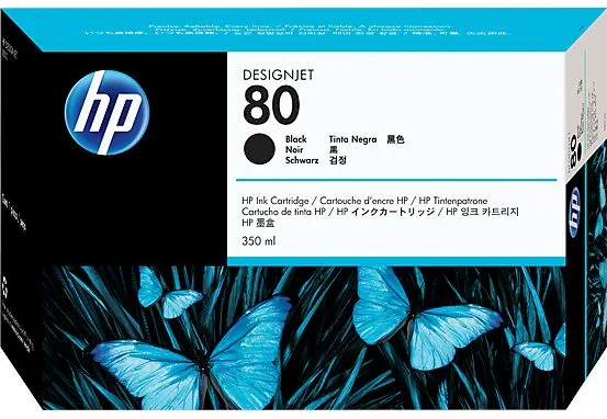 HP 80 Black Ink Cartridge, 350ml [C4871A]