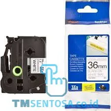 COLOR TAPES 36MM STRONG ADHESSIVE BLACK ON WHITE [TZE-S261]