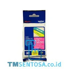 12MM WHITE ON BERRY PINK 5 METER (FANCY LABEL) [TZE-MQP35]