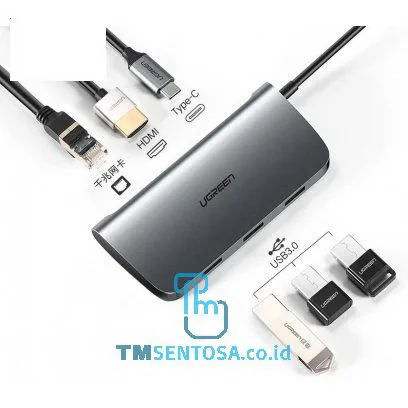 USB-C to 3 Ports USB 3.0 Hub + HDMI + Gigabit Ethernet Adapter + PD Space Gray - 50771