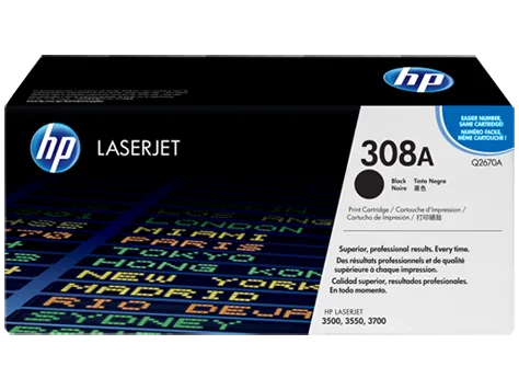 HP 308A Black Original LaserJet Toner Cartridge(Q2670A)
