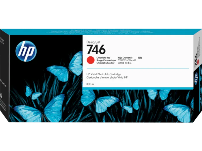 746 300-Ml Chromatic Red Designjet Ink Cartridge [P2V81A]