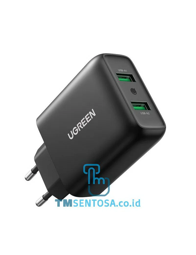 USB Wall Charger dual port USB-A 36W BK CD161 - 10216
