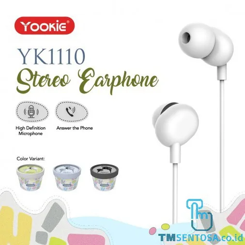 EARPHONE / HEADSET WITH MUSIC CONTROL &amp; MEGA BASS (YK1110) - WHITE