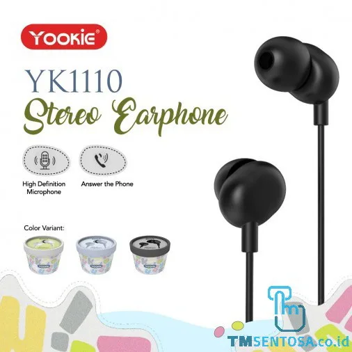 EARPHONE / HEADSET WITH MUSIC CONTROL &amp; MEGA BASS (YK1110) - BLACK