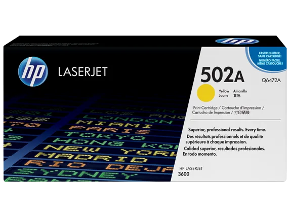 HP 502A (Q6472A) Yellow Original LaserJet Toner Cartridge