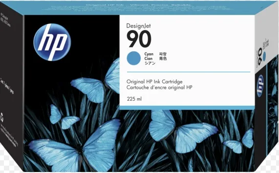 HP 90 Cyan, 225ml Ink Cartridge [C5060A]