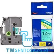 COLOR TAPES 12MM BLACK ON GREEN [TZE-731]