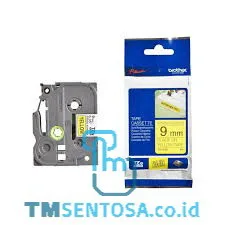 COLOR TAPES 9MM STRONG ADHESSIVE BLACK ON YELLOW [TZE-S621]