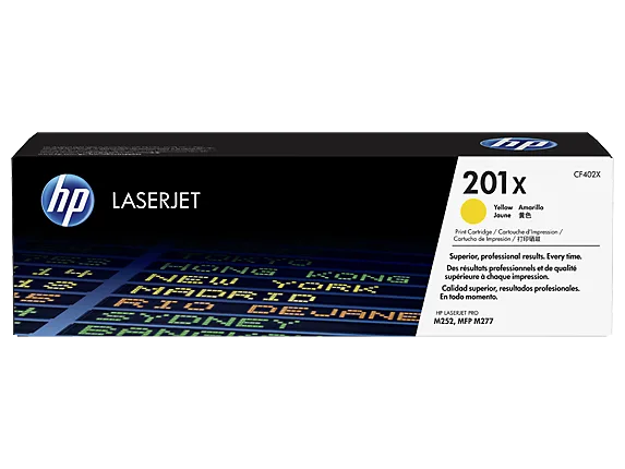 HP 201X (CF402X) Toner Cartridge, Yellow High Yield