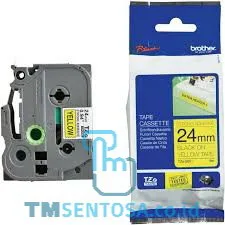 COLOR TAPES 24MM STRONG ADHESSIVE BLACK ON YELLOW [TZE-S651]