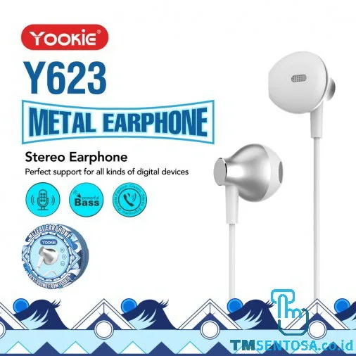 ERGONOMIC DESIGN EARPHONE / HEADSET WITH MUSIC CONTROL (Y623) - WHITE