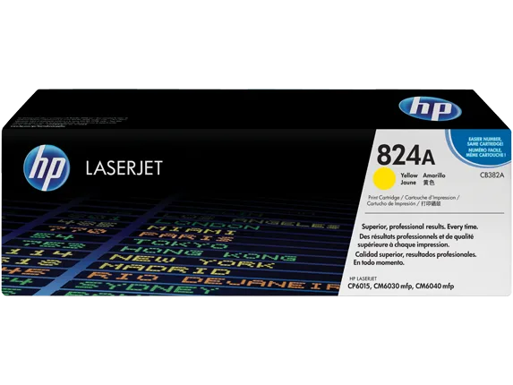 HP 824A Yellow Original LaserJet Toner Cartridge, CB382A