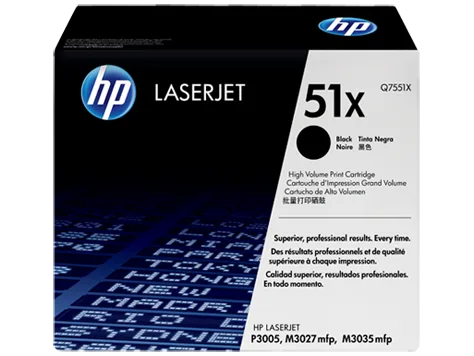 HP 51X (Q7551X) Black High Yield Original LaserJet Toner Cartridge